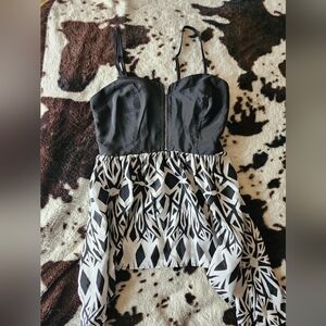 Black and White Spaghetti Strap Blouse